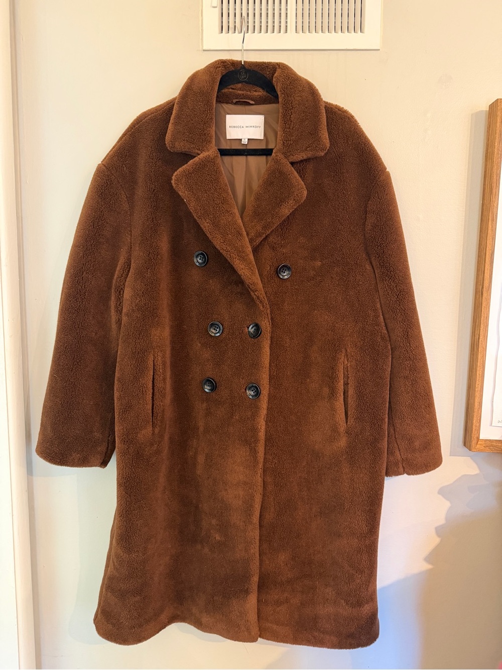 Rebecca Minkoff Chestnut Brown Double-Breasted Teddy Coat